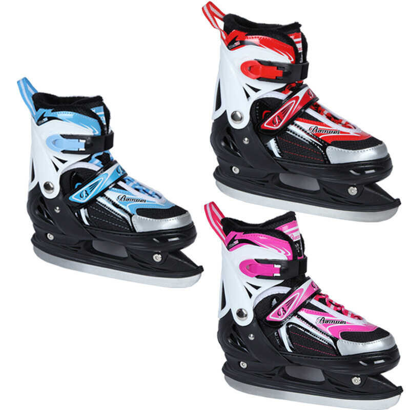 ❤ Adjustable Size 30-41 Warm Ball   Adult Man Women Hockey Skate Beginner Kids Ice Skates