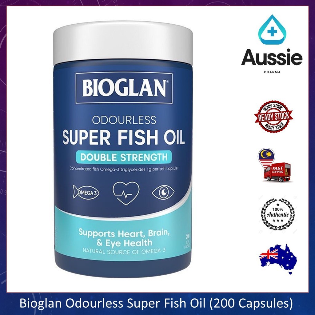 Bioglan Odorless Super Fish Oil Double Strength (200 แคปซูล)