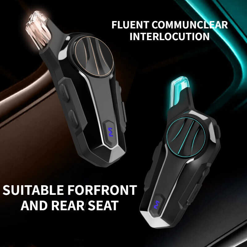 2Pc Intercom Motorcycle Helmet Bluetooth For 2 Rider 1000M Intercomunicador Moto Interphone Headset 