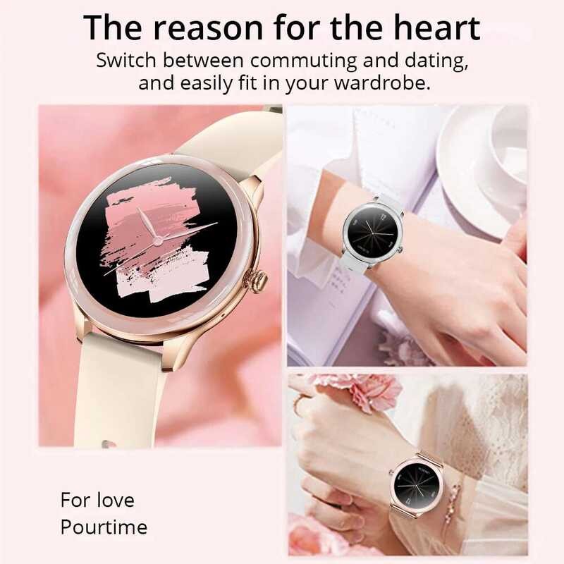 ❥ สูงสุด COLMI V33 Lady Smartwatch 1.09 นิ้วเครื่องวัดอุณหภูมิแบบเต็มหน้าจอ Heart Rate Sleep Mo