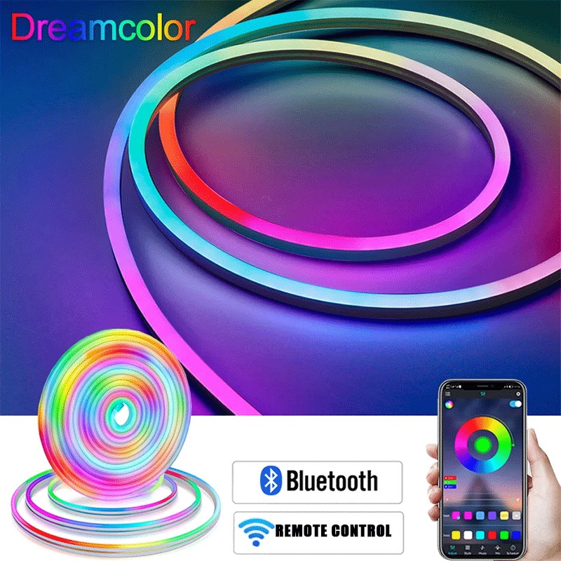 Led Neon Strip ไฟ 12V Dream สี Rainbow กันน ้ ํา RGB ยืดหยุ ่ นโคมไฟเทป Tuya APP WiFi/Bluetooth Control