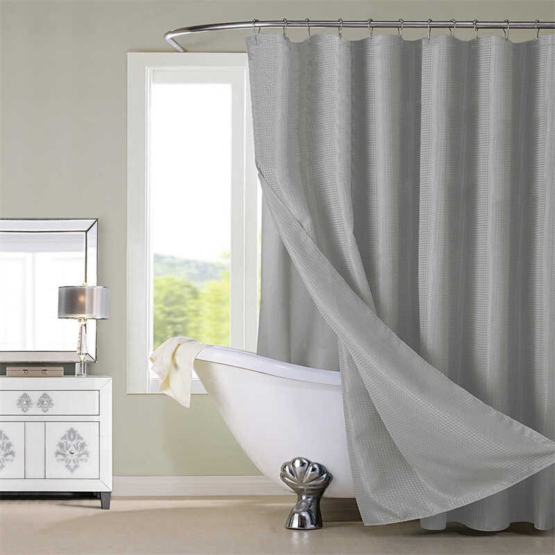 Dot Jacquard Thickened Polyester Waterproof Waffle Shower Curtain No Punching Shower Curtain Print