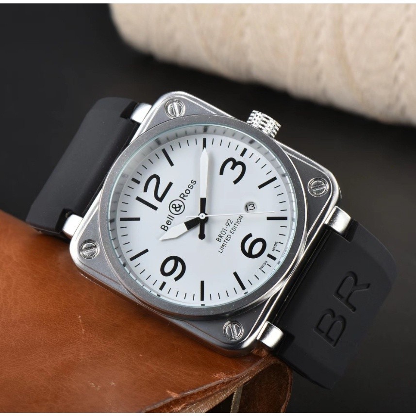 Bell & Ross Bell & Ross Bell & Ross นาฬิกาข้อมือควอตซ์ แฟชั่นสําหรับผู้ชาย