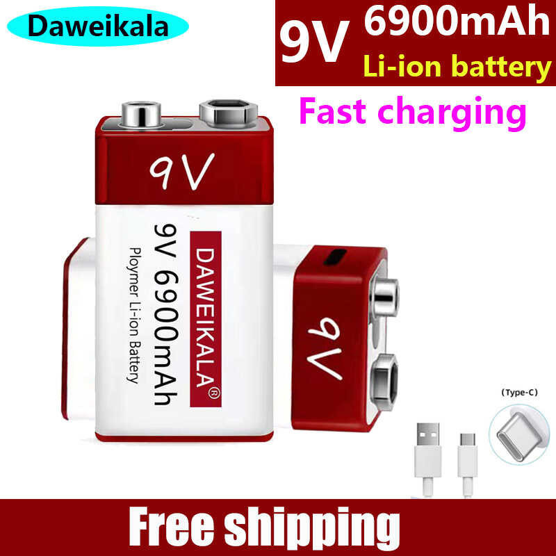 ♎ ใหม่ 6900Mah Li-Ion แบตเตอรี่แบบชาร์จไฟได้ Type-C แบตเตอรี่