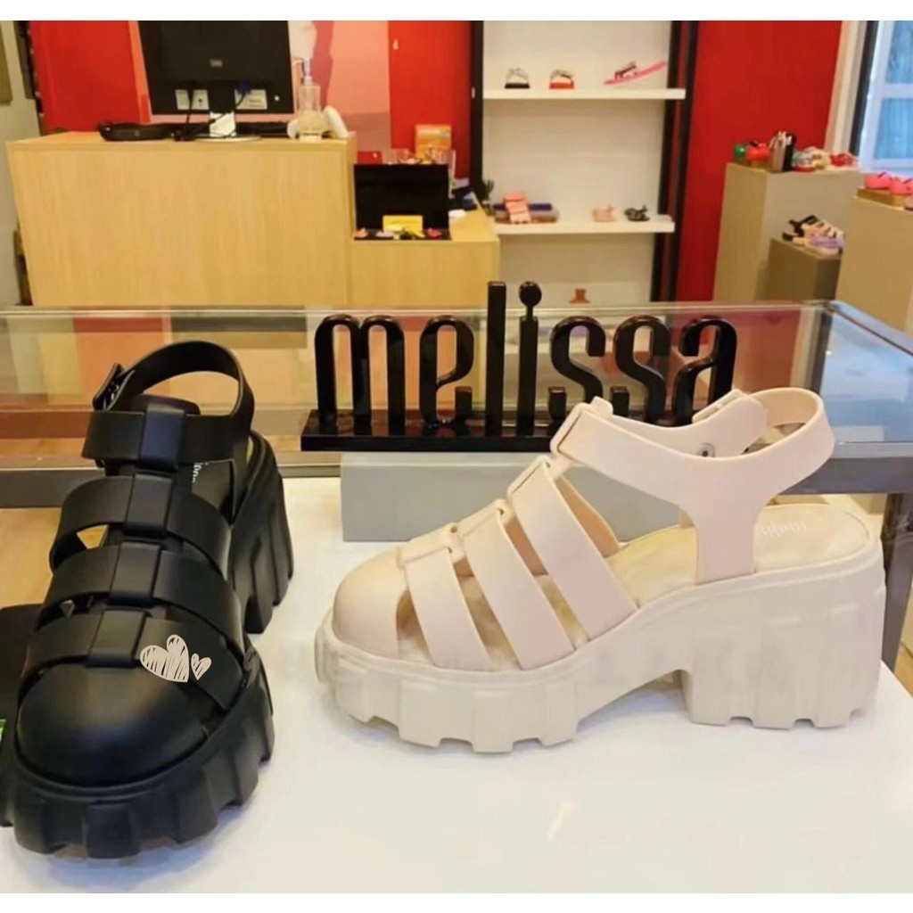 Melissa women's shoes 2023 New Melissa sandals women's high heel thick bottom toe jelly shoes Roman