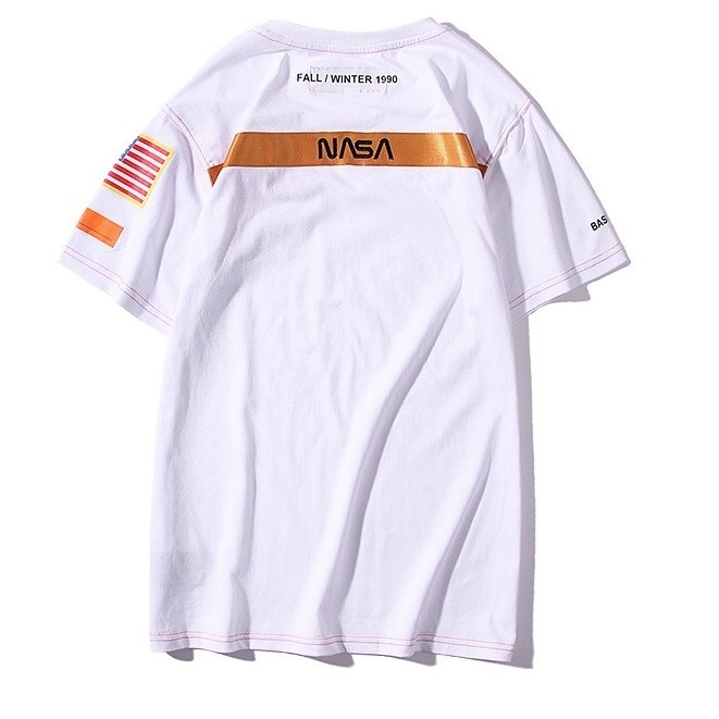 ♞,♘พร้อมสต็อกผลิตภัณฑ์ใหม่ HERON PRESTON X NASA สตรีทพื้นที่แบบอินเทรนด์เสื้อยืดเสื้อยืดฤดูร้อน [M-