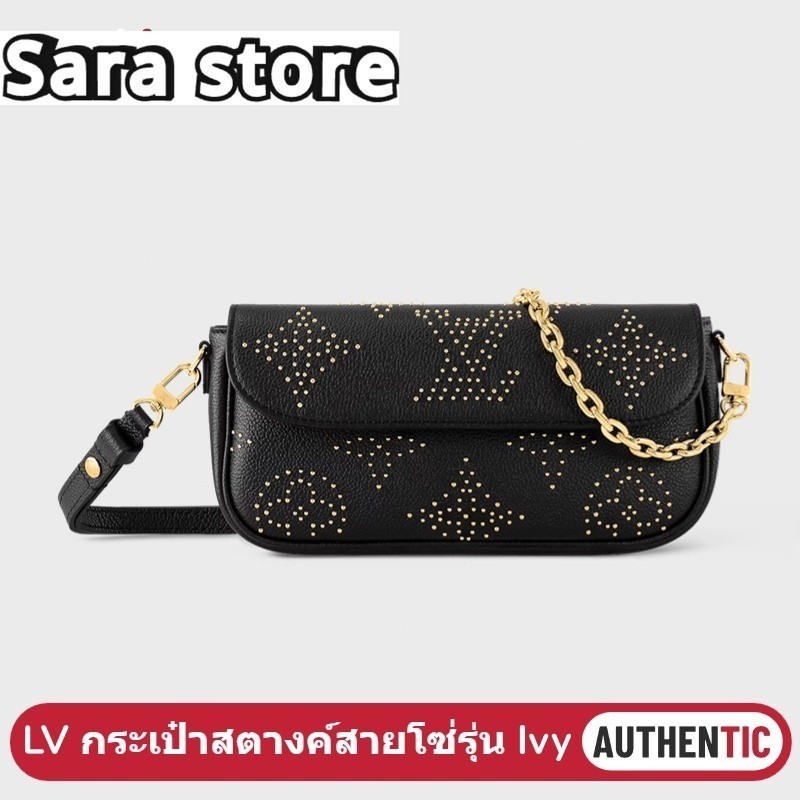 New Louis Vuitton Ivy League กระเป ๋ าสะพายโลโก ้ Pochette สีดํา