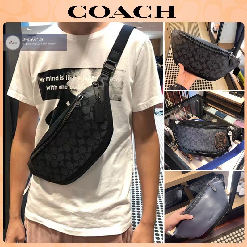 พร้อมส่ง ,ของแท้ % Outlet COACH กระเป๋าคาดเอว กระเป๋าคาดเอวผู้ชาย กระเป๋าคาดหน้าอก F78777