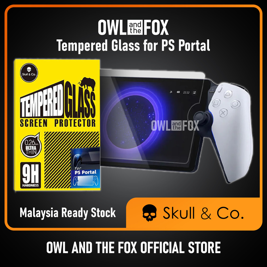 Skull & Co PS Portal กระจกนิรภัยป้องกันหน้าจอสําหรับ PlayStation Portal Savage Raven 2 ชิ้น