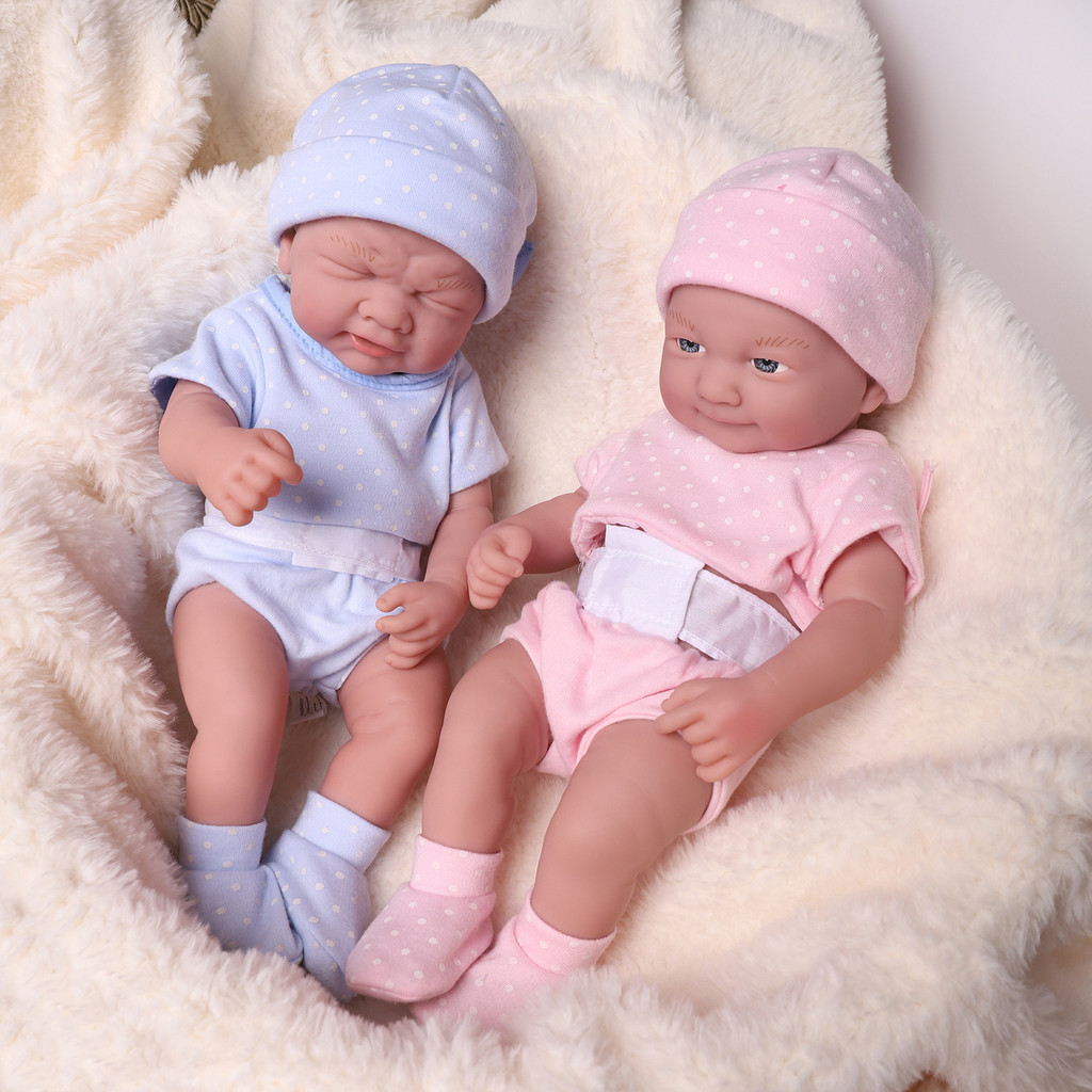 New Bebe Reborn Doll 35cm Silicone Reborn Toys For Girl Cute Crying Emoji Doll Full Body Silicone Bo