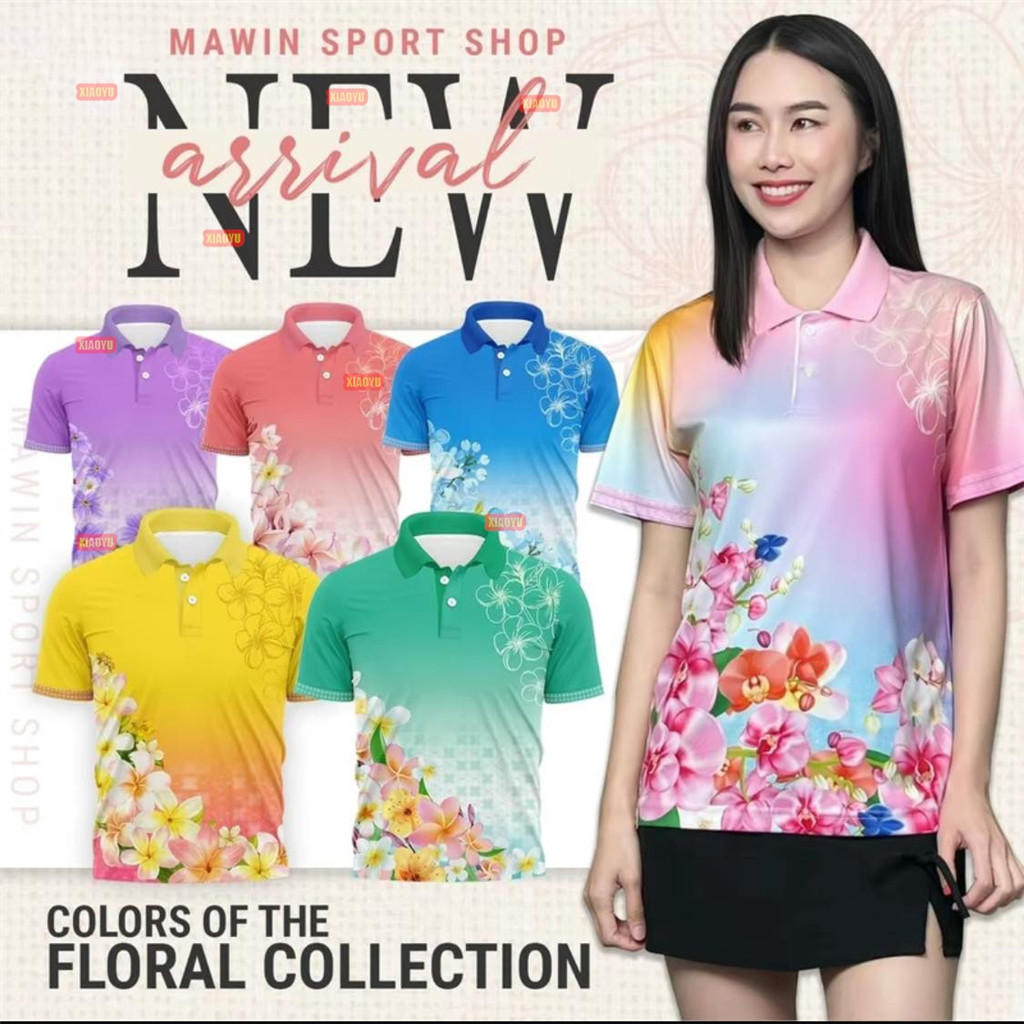 เสื้อโปโลสีองุ่น พิมพ์ลายผีเสื้อและผักบุ้ง 🦋🦋🦋； เหมาะสำหรับสุภาพบุรุษและสุภาพสตรี 👨👩；💥💥💥 การออกแบบใหม่ (ในสต็อก)