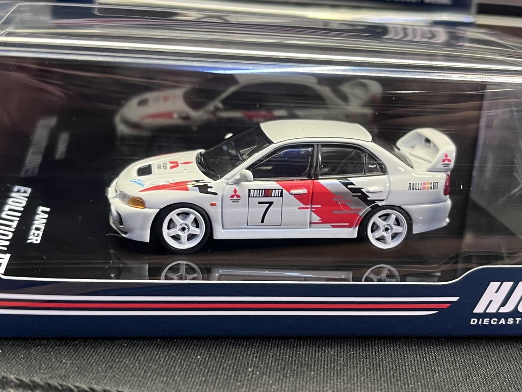 1/64 HobbyJapan Mitsubishi EVO 3 4 โมเดลรถโลหะผสม Rally Coating