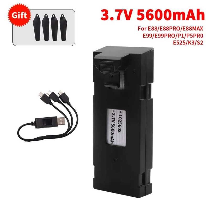 ❥ แบตเตอรี่อาร์ซี3.7V 5600Mah สำหรับ E88 E99 Ls-E525 E88pro E99pro K3แบตเตอรี่เฮลิคอปเตอร์ส