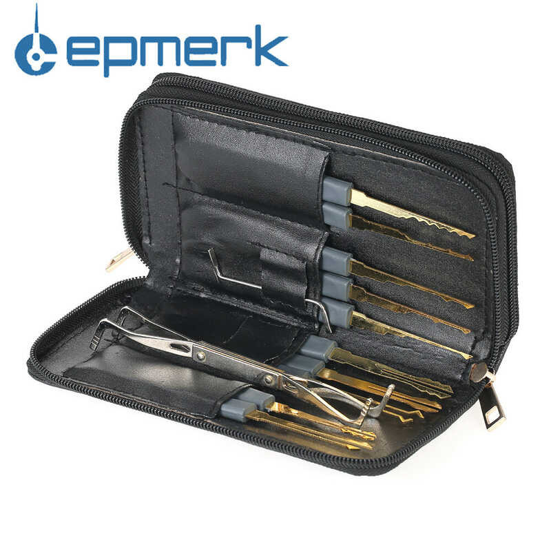 Lepmerk 24Pcs Professional Unlocking Lock Picking Tools Set Practice Lockset Kit With Leather Case set