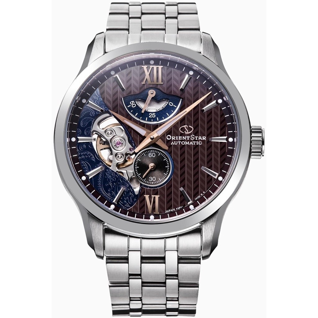 [Japan Watches] [Orient Star] Orient Star นาฬิกาข้อมืออัตโนมัติ สีน้ําตาล สไตล์ญี่ปุ่น สําหรับผู้ชา