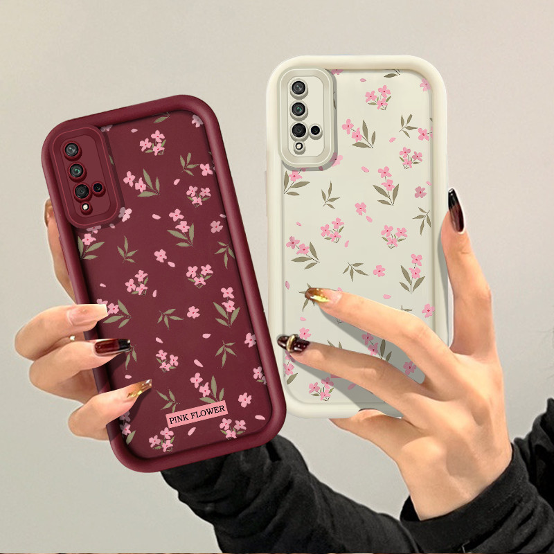 ปลอกสําหรับ Huawei Nova 5t 6se 7i/Huawei Y6P Y7A Y7 Y9 Prime Y7 Pro 2019 Y9 2019 แฟชั่น Angel Eyes สีชมพูดอกไม้สดซิลิโคนกันกระแทก TPU Soft Case