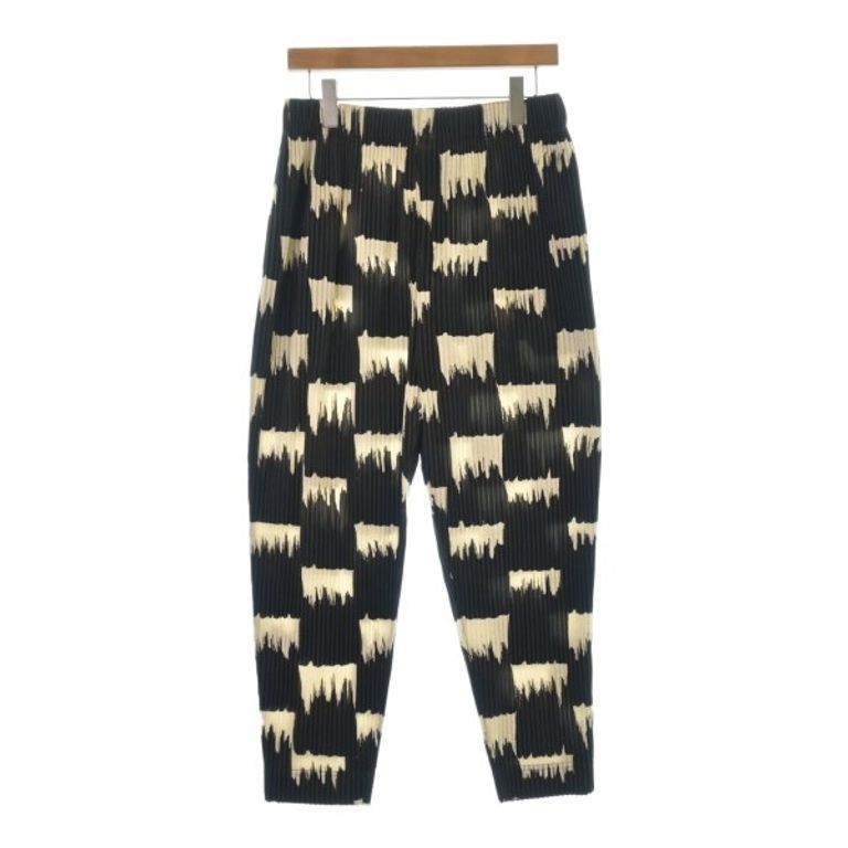 HOMME PLISSE Pants mm black White overall pattern Direct from Japan Secondhand