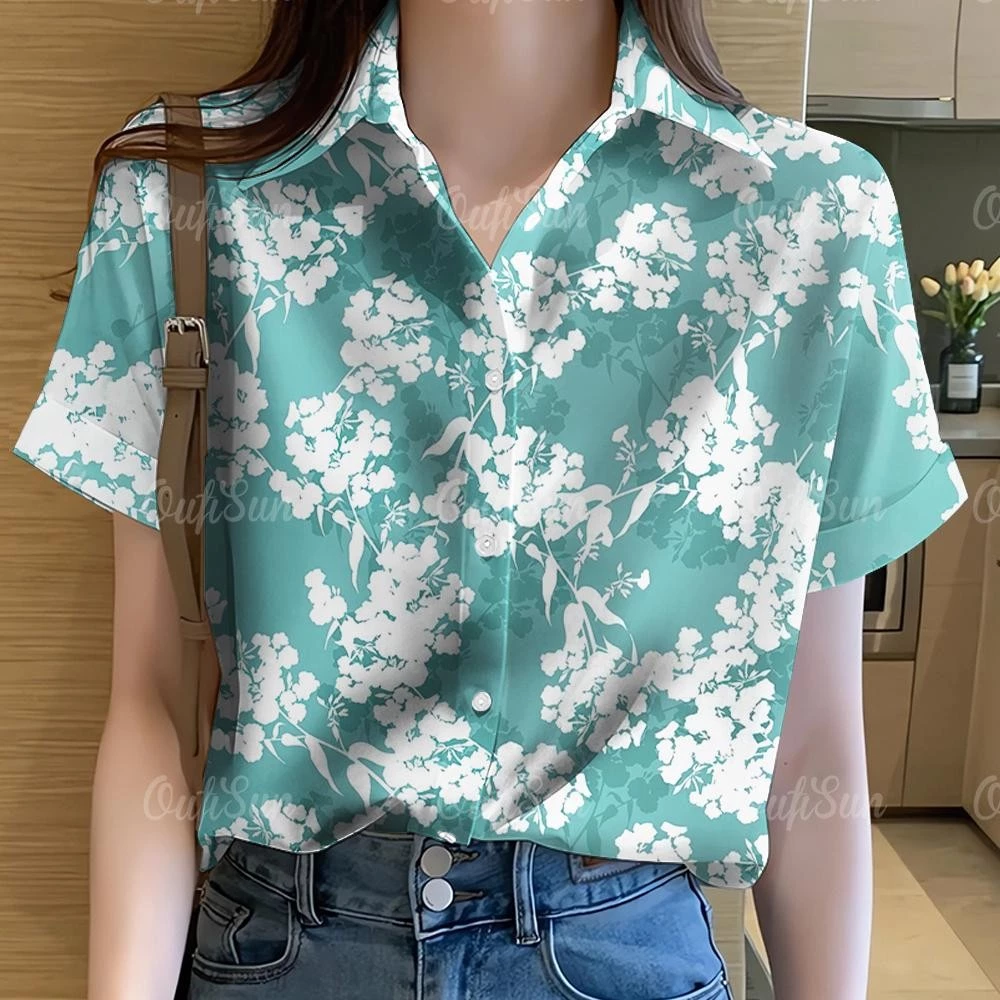 เสื้อลายดอกไม้ Rainbow สไตล์ฮาวาย แขนสั้น ไซส์ใหญ่ thumbnail 8