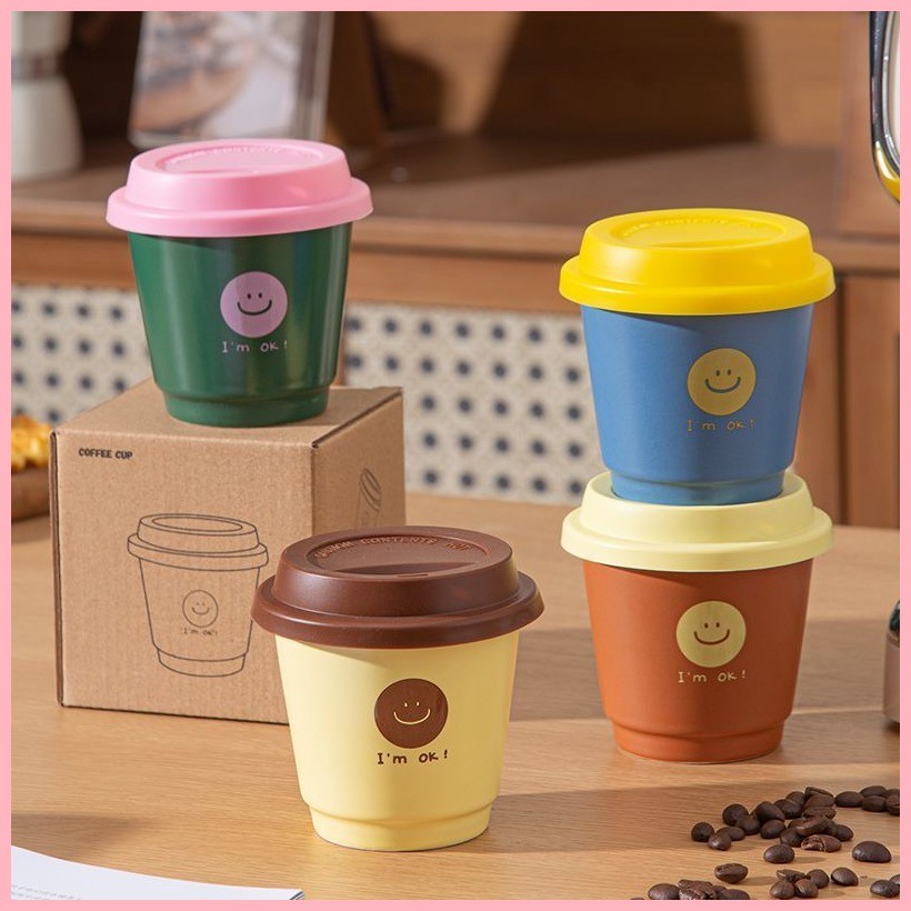 เซรามิกมือถือถ้วยกาแฟสํานักงานถ้วยกระดาษรูปร่างแก้วถ้วยน้ําในครัวเรือนของผู้หญิงมูลค่าสูงถ้วยลาเต้คว