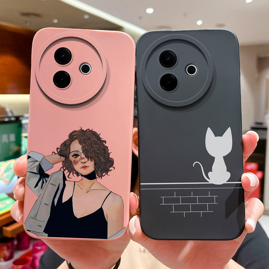 สําหรับ Vivo Y39 5G เคสโทรศัพท์น่ารักการ์ตูนสาวหวานซิลิโคนเหลว Soft TPU ป้องกันปกหลังสําหรับ VivoY39 Y 39 5G Ultrathin ปลอกเปลือก Capa