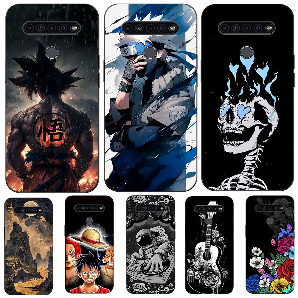 สําหรับ LG K41S K51S 2019 กรณีโทรศัพท์ปกหลังซิลิคอนสีดํา Tpu Skull ความงาม