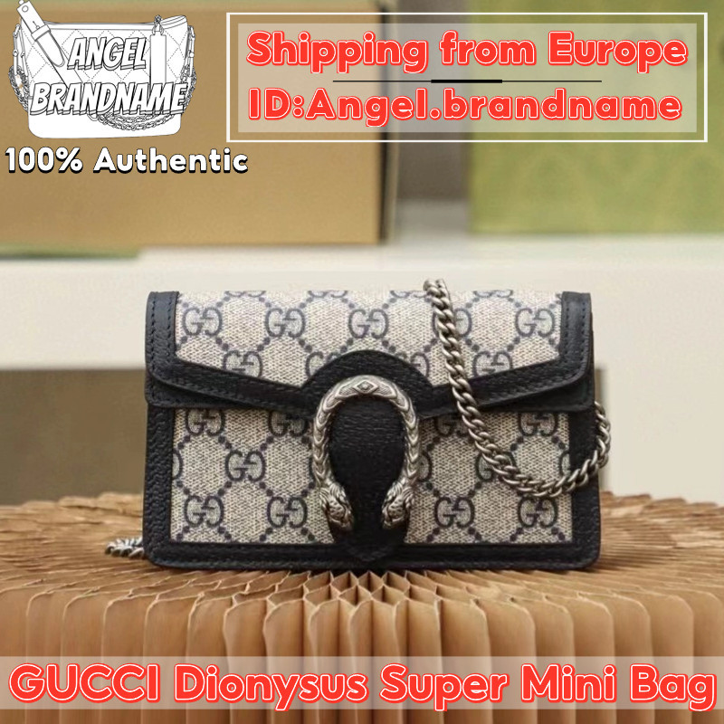 ♞,♘,♙กุชชี่ GUCCI Dionysus GG Supreme Super Mini Bag 16.5cm สุภาพสตรี กระเป๋าสะพายไหล่