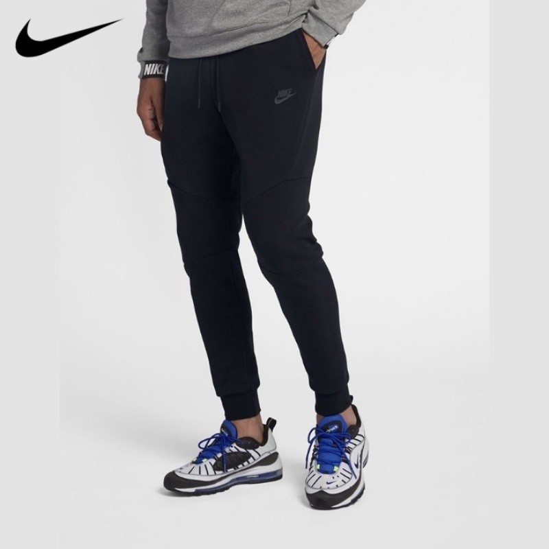 【พร้อมส่ง】กางเกงวอร์ม พิมพ์ลายโลโก้ Nike ของแท้ 100% แบบผูกเชือก สําหรับผู้ชาย 805163