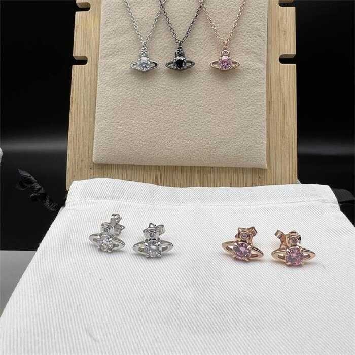 7 Westwood Vivian ของแท้เหมือนเล็บจิก4เล็บ Zircon Shanzuan Saturn หลังจ