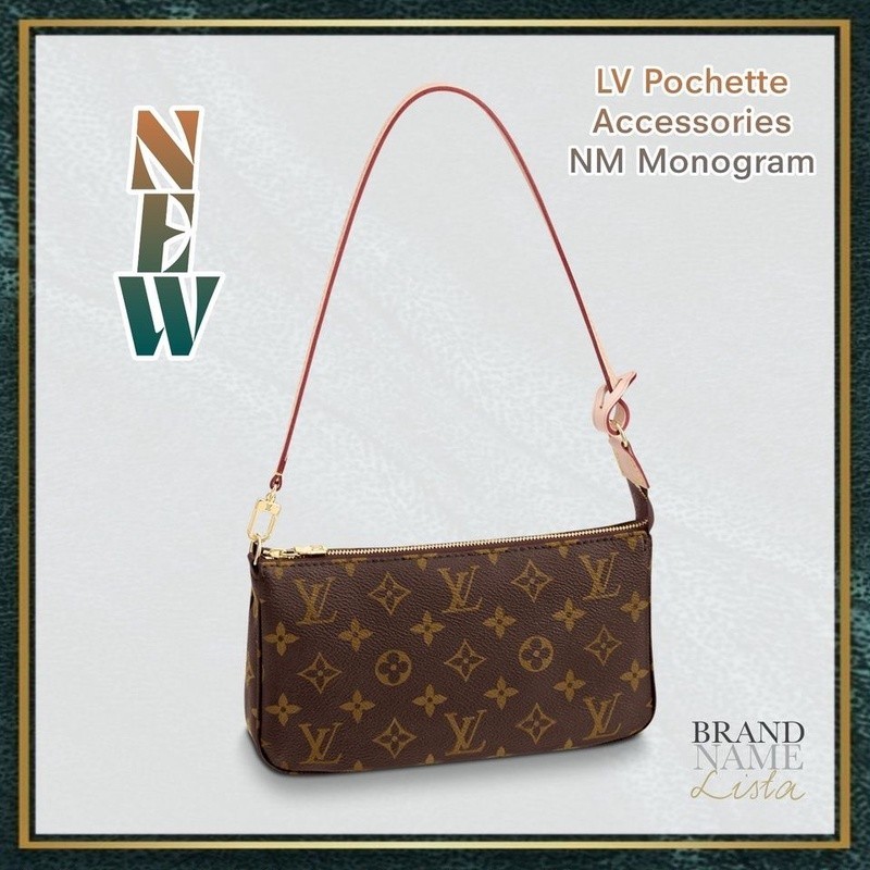 ♞,♘[สอบถามก่อนกดซื้อ] แท้  New LV Pochette Accessories NM Monogram bag ลายโมโนแกรม
