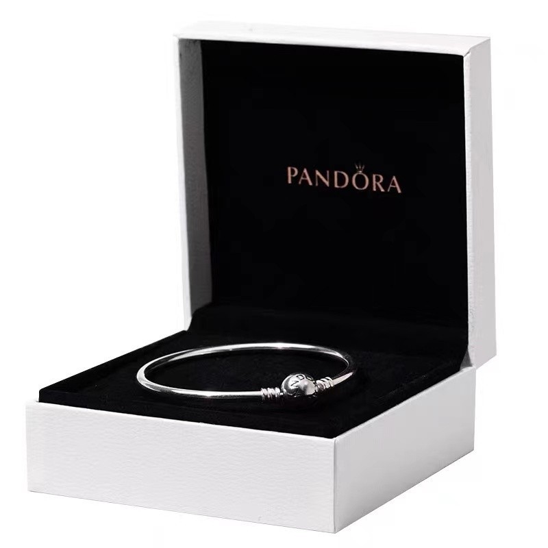 ♞,♘(การจัดส่งไทย) ของแทั 100% pandora กำไล Moments DIY มังสวิรัติสีเงิน Bracelet silver 925 bangle