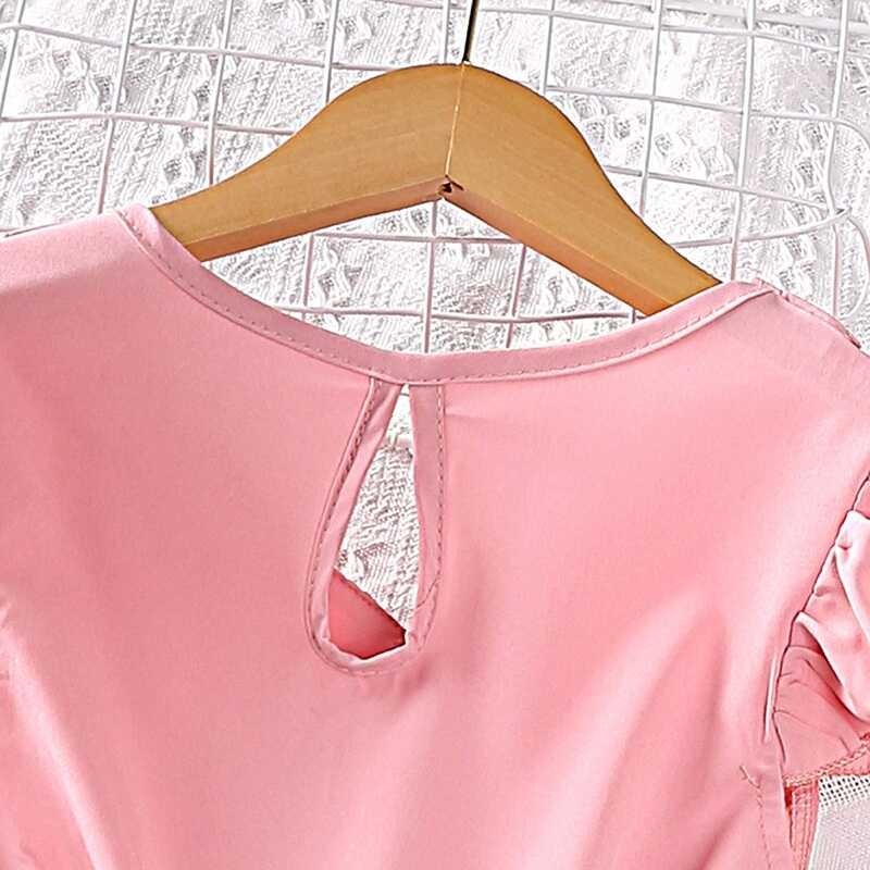 ❤ 7 To 8 Dress For Kids Girls Kids Girls 7-12 Years Girls' Blue Spliced Floral V-Neck Small Flyin