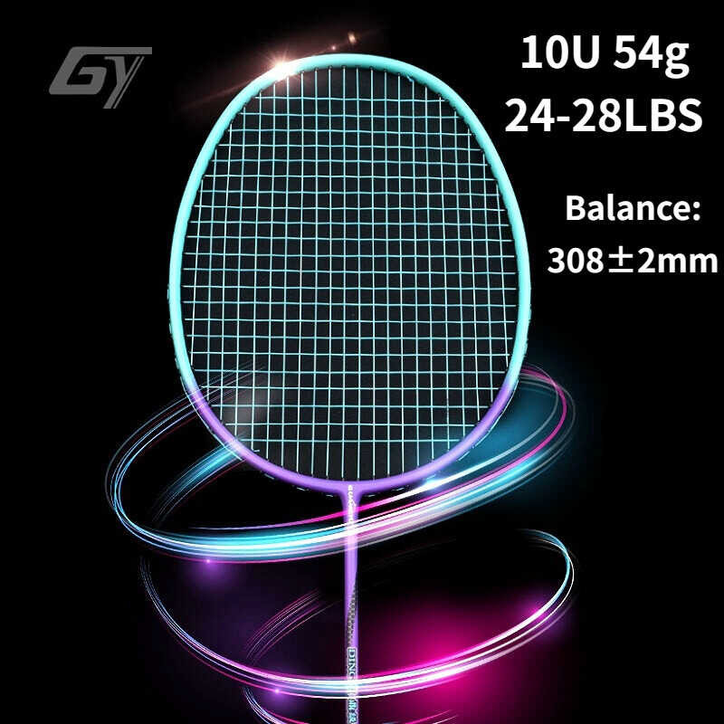 54g GY 10U Super Light Japan Fiber Racket 24-28LBS High Rigidity Carbon Badminton Rackets s