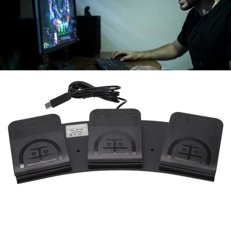 Foot (จัดส่งที่รวดเร็ว） USB Pedal Triple Keys MIDI Controller Mechanical Switch Programmable Computer Keyboard