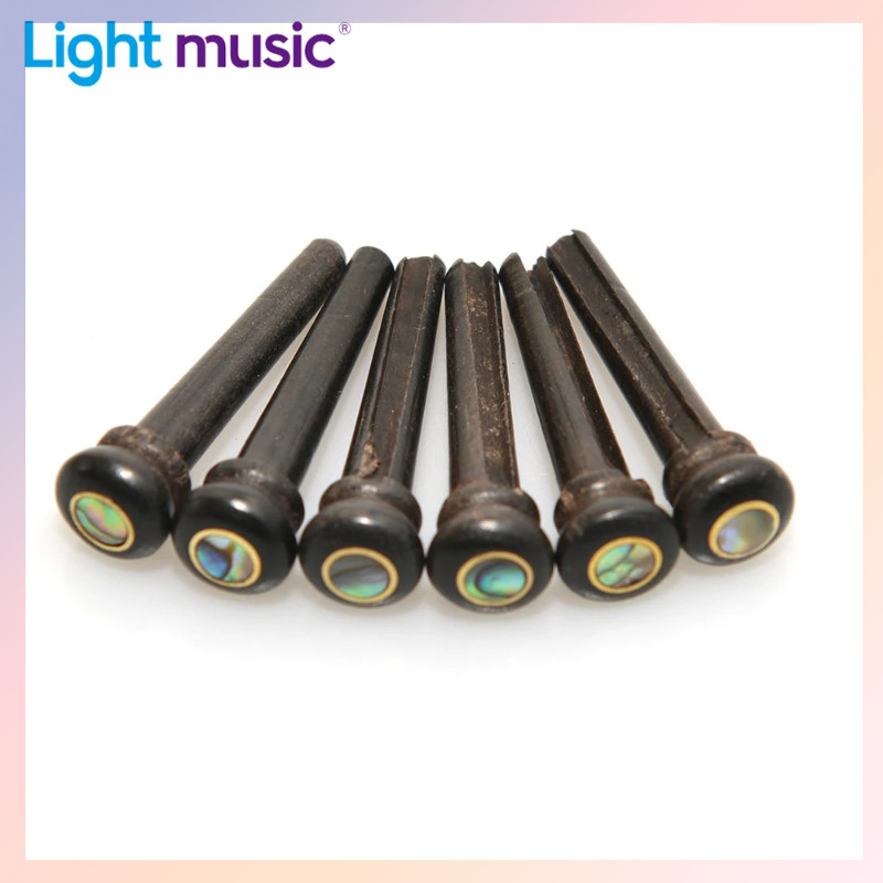 ♞,♘,♙6pcs Guitar Bridge Pins Real Bone Ebony for Acoustic Guitar Accessories Bridge Pin with Pearl