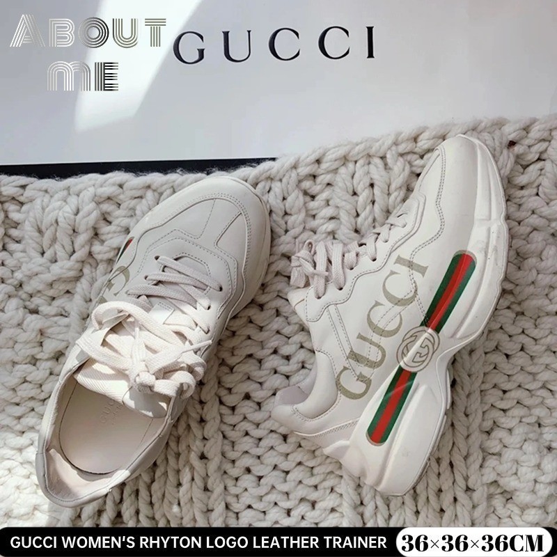 Gucci RHYTON LEATER TRAINER OF GUCCI WOMEN สไตล ์ คู ่ LOS5