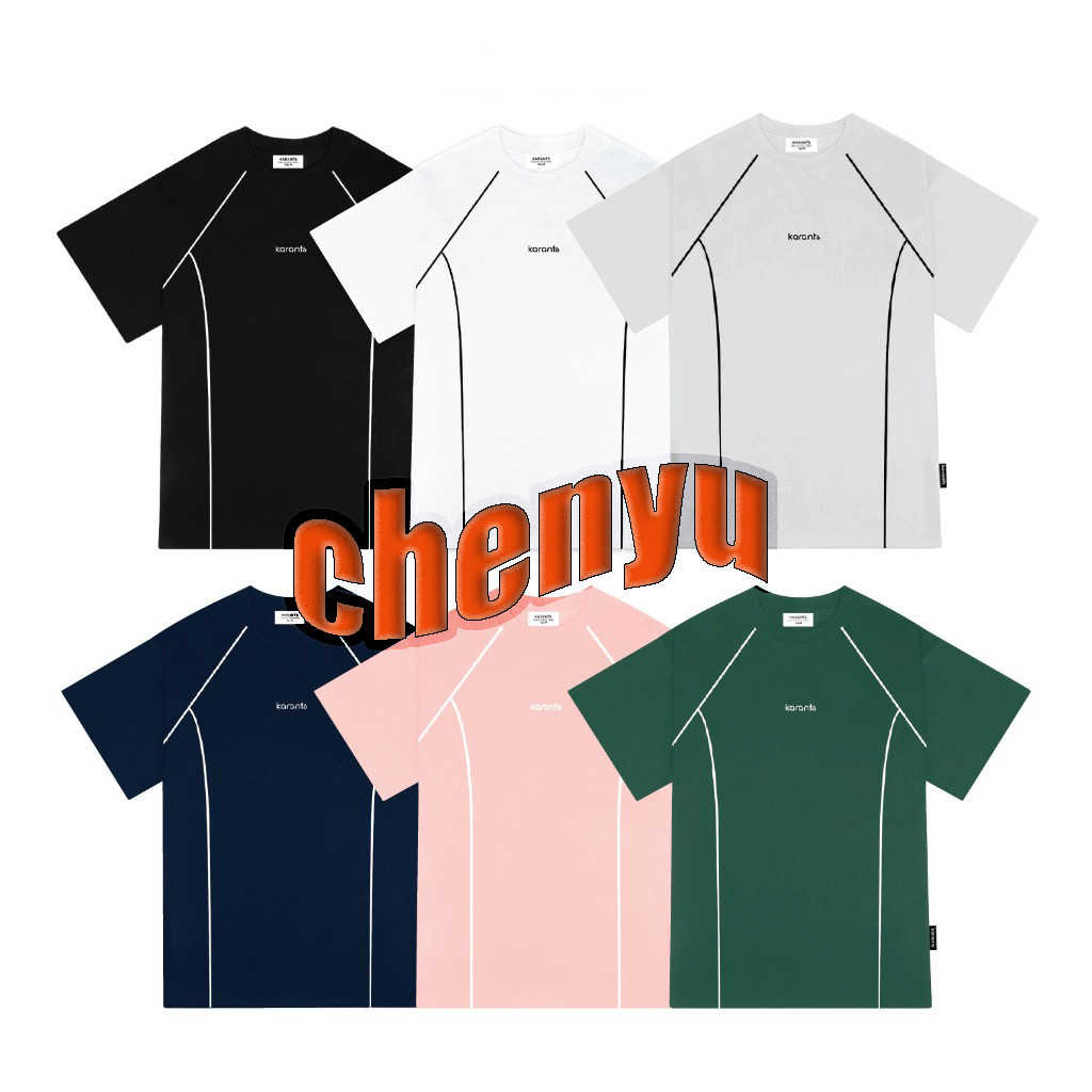 【chenyu123.th 】แบรนด์ระดับนานาชาติอินเทรนด์ เสื้อยืดขอบลายนูน Streetwear Form Oversize |ราคาทดลองสินค้า|
