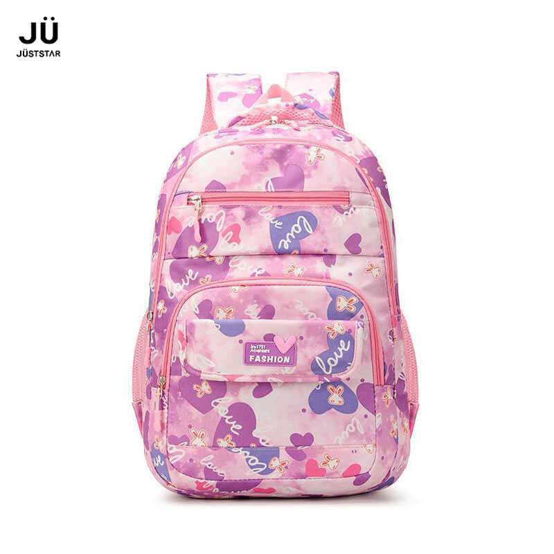 Just Star Girl's School Cartoon Backpack Elementary School Backpack Waterproof Children's Backpack