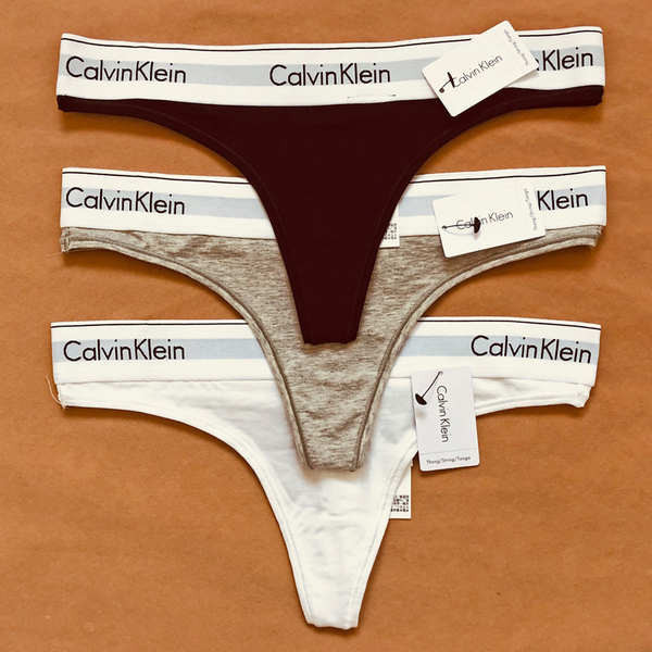 กางเกงใน ck กางเกงใน Spot USA ของแท้ Calvin Klein Thong กางเกงกีฬาสตรี CK Wide Border Sexy T Pants