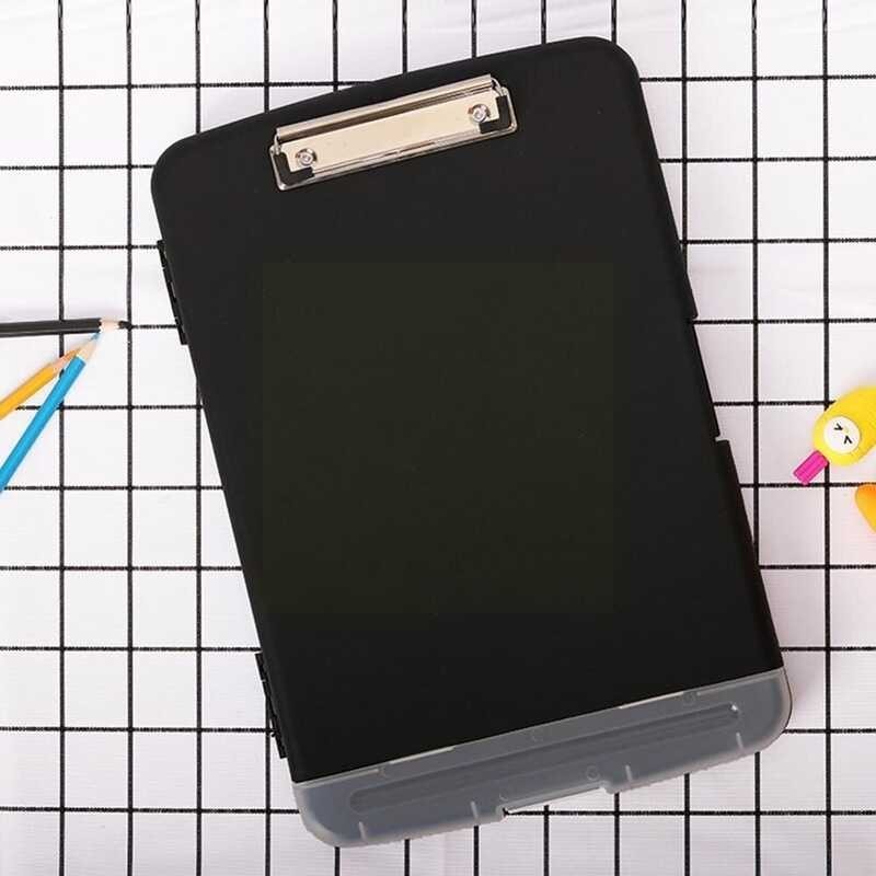 1Pcs {Hot} Board Folder File Box Outdoor Waterproof Paper File Board Desktop Box Copy File A4 Clip