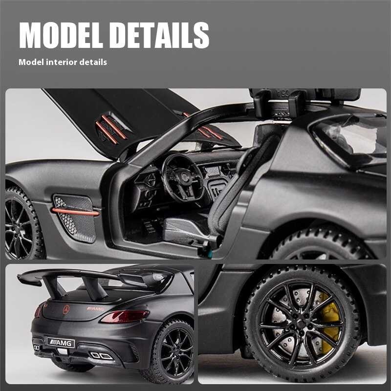 Δ 1:32 Mercedes Benz SLS AMG โมเดลรถสปอร์ตซุปเปอร์โมเดลรถจำลองโ