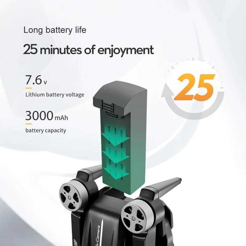 ❥ LSRC แบตเตอรี่ 7.6V 3000Mah อายุการใช้งานแบตเตอรี่ 25 นาที RC Quadcopter แบตเตอรี่เดิม S7s Dr