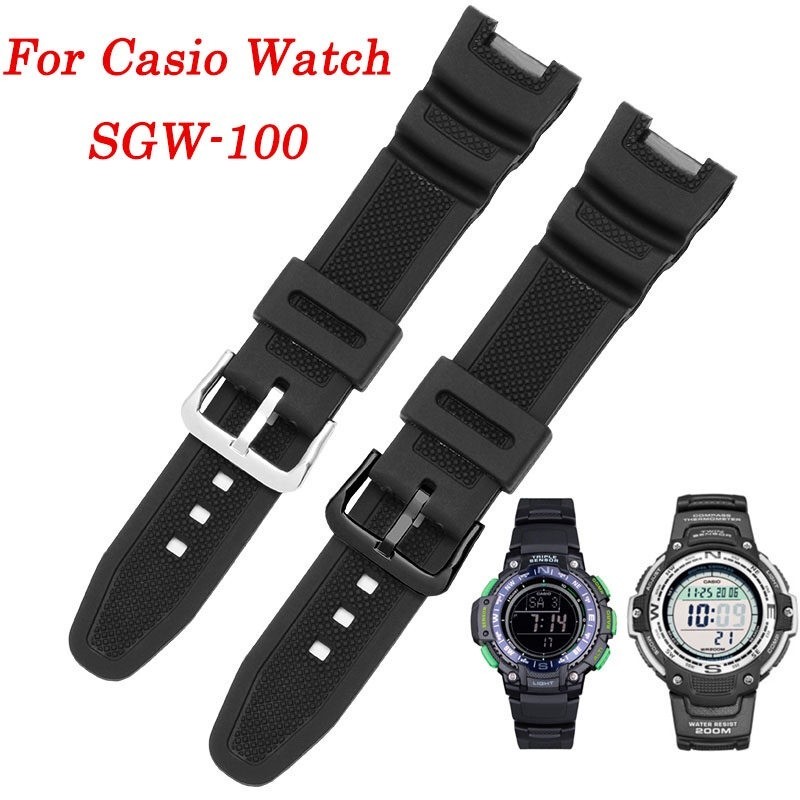 สายนาฬิกาข้อมือเรซิ่น กันน้ํา สําหรับ Casio G-shock SGW100 SGW-100-1V SGW-100-1VDF