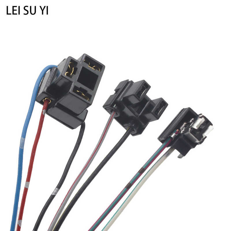 2 PCS Headlight Lamp Socket Wiring Harness Connector Plug Adapter Line For H1 H7 H4 Bulb