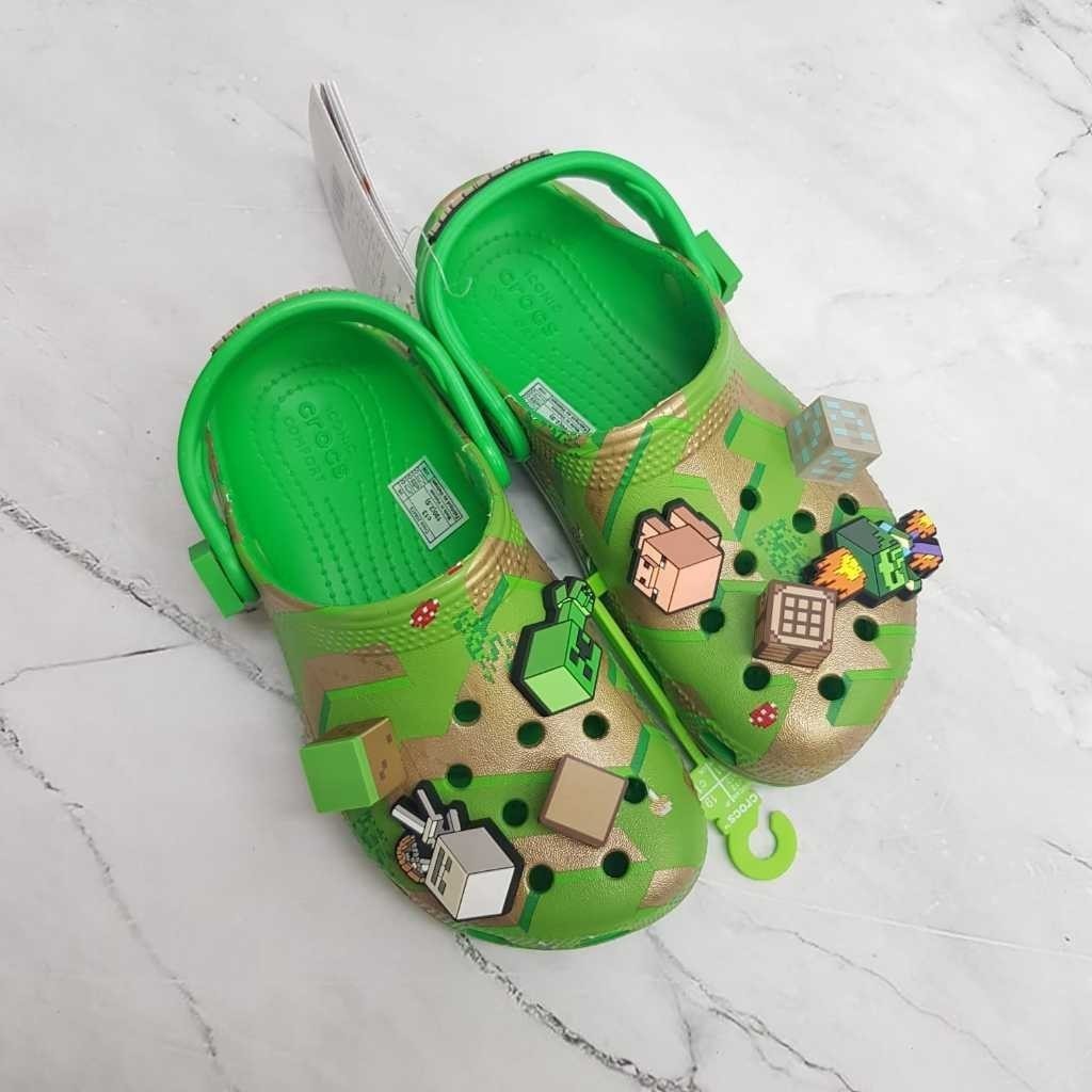 Crocs Minecraft Clog (รวม Jibbitz) รองเท้าแตะ Crocs Kids Crocs Minecraft Minecraft Microcs Microcs