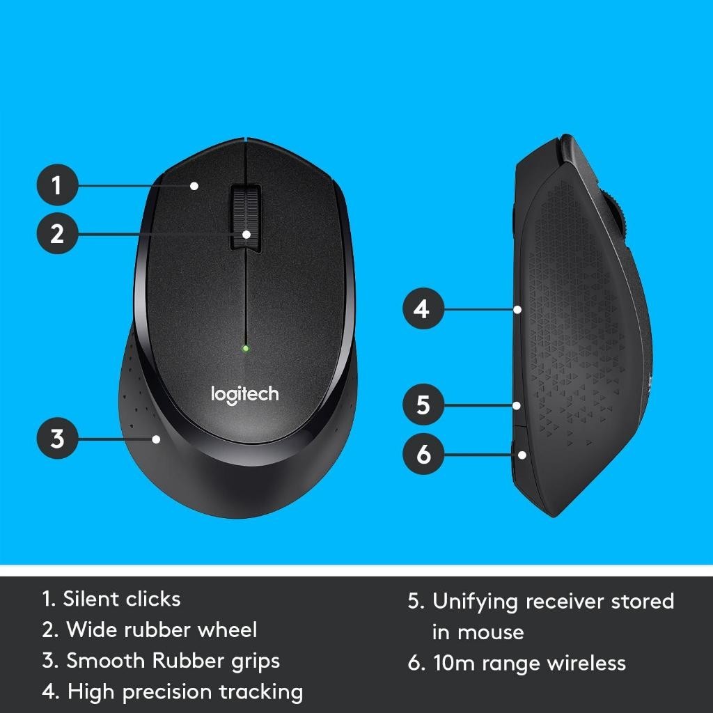 



 ♞,♘,♙Logitech M330 Silent Plus Wireless Mouse Black 1000 DPI (เมาส์ไร้สาย เสียงเงียบ) (M330-WI