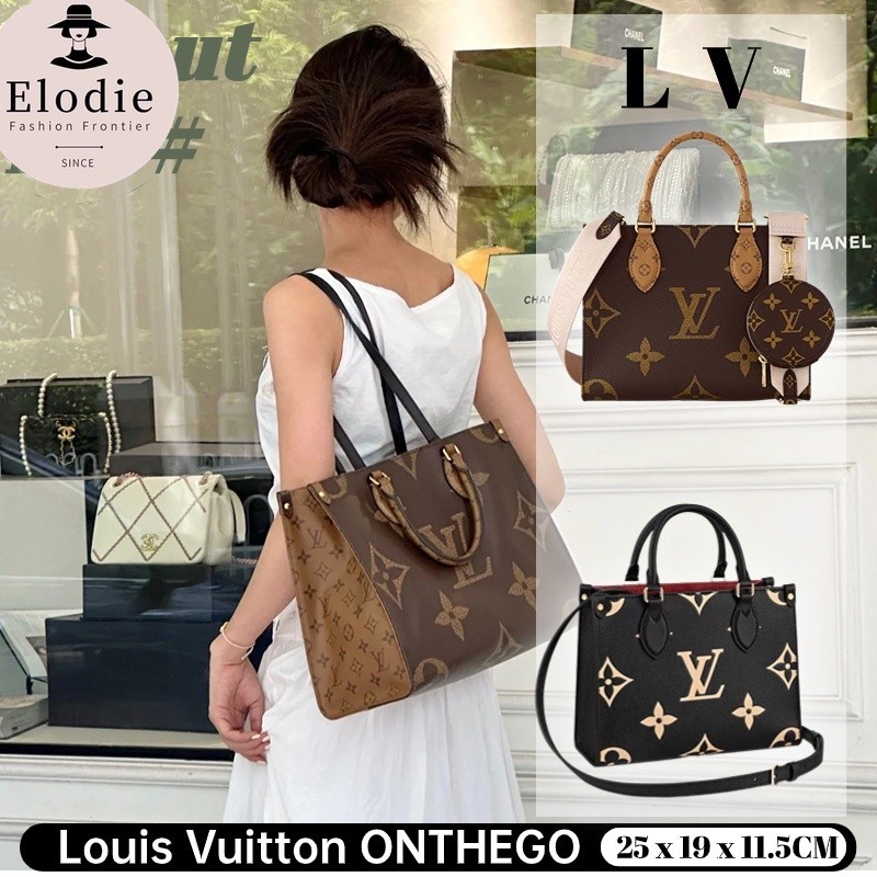 ♞หลุยส์วิตตอง Louis Vuitton ONTHEGO กระเป๋าถือขนาดกลาง LV New Tote Bag Mini Size Ladies Messenger B