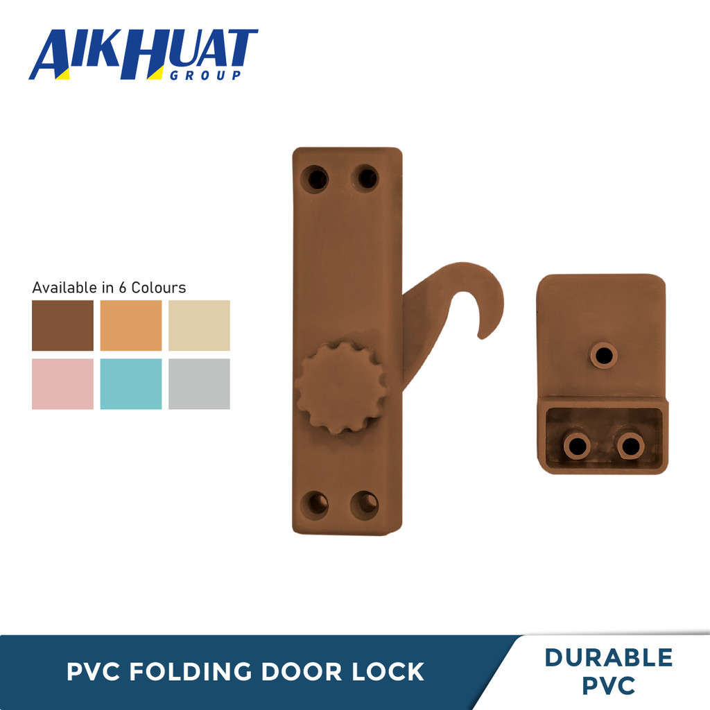 6 สี PVC พับประตูล็อคสกรู PVC ประตูล็อคเลื่อนสไลด์ Washroom ห้องน้ํา Pintu Lipat ล็อค