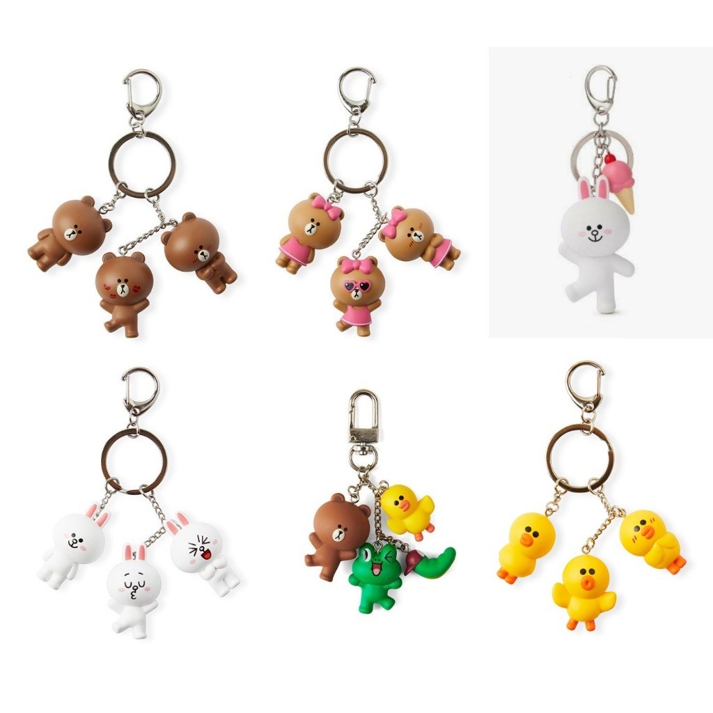 【พร้อมส่ง】 LINE FRIENDS Brown/ Sally/ Cony/ Choco/ Leonard Figure Keyring Keychain