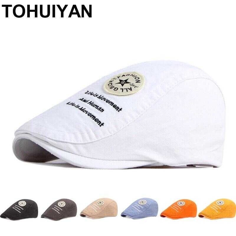 Candy Color New Newsboy Caps for Men Casual Letters Beret Hats Women Boina Masculina Driving Hat Ou 