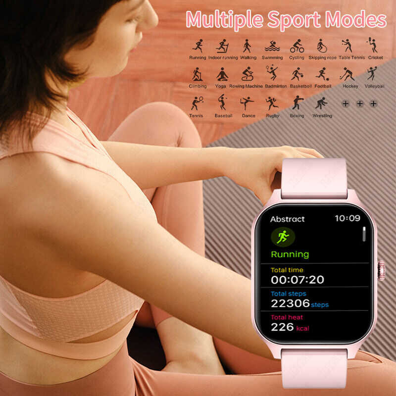 Women's Original LIGE Touch Screen Steel Band Bluetooth Smart Watch Waterproof Men's Sports Watch+B 